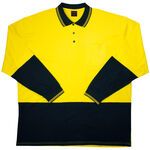 ELLUSION LONG SLEEVE HI-VIS POLO SHIRT-workwear-BIGGUY.COM.AU