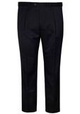 CITYCLUB  POLY/WOOL PLEAT STRETCH TROUSER-big mens basics-BIGGUY.COM.AU