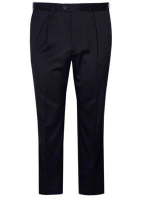 CITYCLUB  POLY/WOOL PLEAT STRETCH TROUSER-big mens basics-BIGGUY.COM.AU