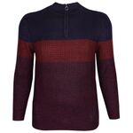 KAM 1/4 ZIP STRIPE PULLOVER-sale clearance-BIGGUY.COM.AU