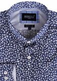 BROOKSFIELD TALL FIT FLORAL L/S SHIRT-tall range-BIGGUY.COM.AU