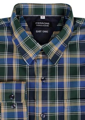 PERRONE PLAID CHECK L/S SHIRT -sale clearance-BIGGUY.COM.AU