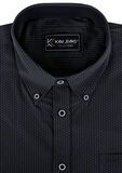 KAM ZIG-ZAG CHARCOAL S/S SHIRT-shirts casual & business-BIGGUY.COM.AU