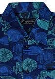 CIPOLLINI MIX BLUE FISH S/S SHIRT -shirts casual & business-BIGGUY.COM.AU