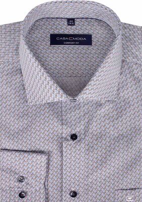 CASA MODA TALL GEO EYE L/S SHIRT -tall range-BIGGUY.COM.AU