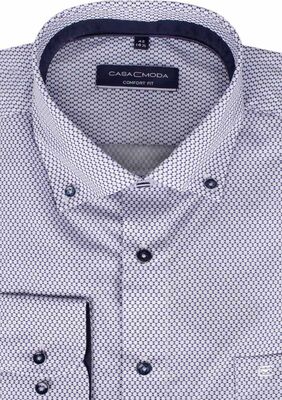 CASA MODA TALL CURVED DIA L/S SHIRT -tall range-BIGGUY.COM.AU