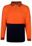 PRIME MOVER HI VIS POLO LONG SLEEVE-workwear-BIGGUY.COM.AU