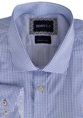 BROOKSFIELD TALL BLUE GEOMETRIC L/S SHIRT-tall range-BIGGUY.COM.AU