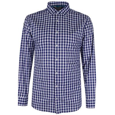 BROOKSFIELD OXFORD G/HAM TALL L/S BUSINESS SHIRT-tall range-BIGGUY.COM.AU