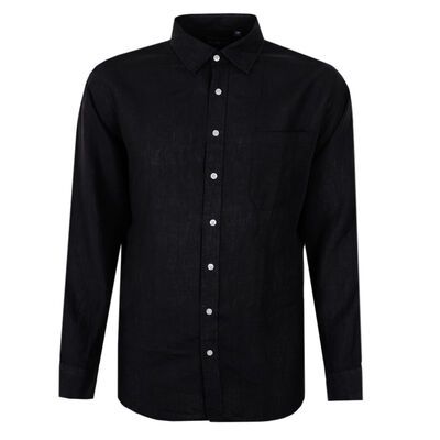 BACKBAY .225 PLAIN LINEN L/S SHIRT-shirts casual & business-BIGGUY.COM.AU
