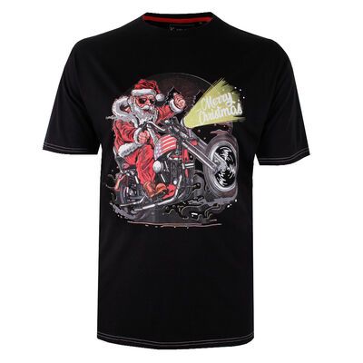 KAM SANTA BIKER XMAS T-SHIRT-sale clearance-BIGGUY.COM.AU