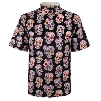 KAM GHOST SKULL S/S SHIRT-sale clearance-BIGGUY.COM.AU
