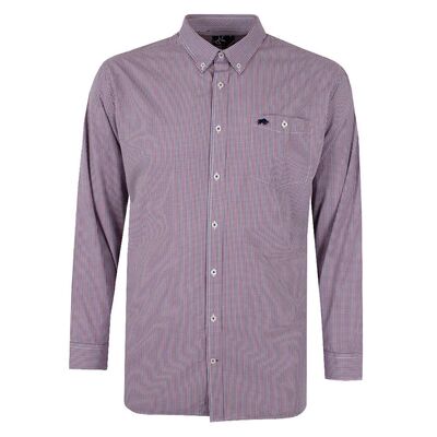 RAGING BULL POCKET GINGHAM L/S SHIRT-sale clearance-BIGGUY.COM.AU