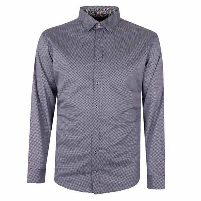 BROOKSFIELD FLOWER-DOT L/S BUSINESS SHIRT-sale clearance-BIGGUY.COM.AU