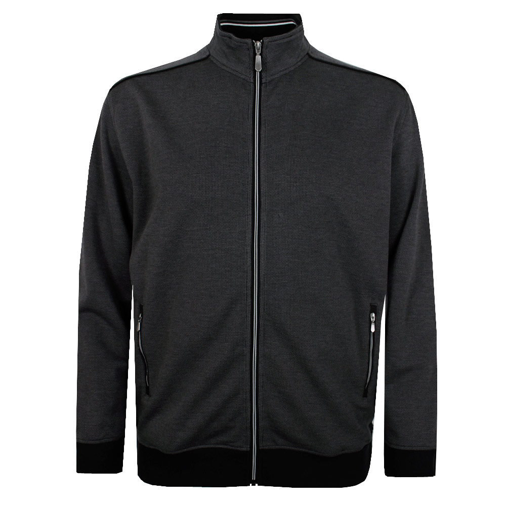 BACKBAY CHARCOAL TEX ZIP SWEAT TOP
