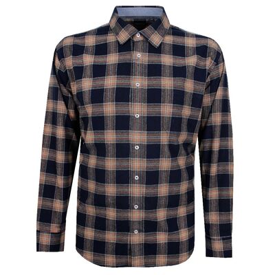 BACKBAY BRUSHED CHECK L/S SHIRT-casual shirts-BIGGUY.COM.AU