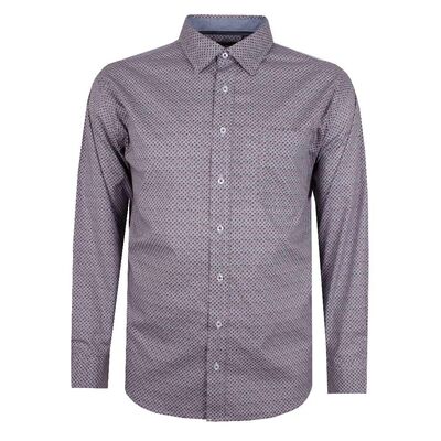 BACKBAY SQUARED-OFF GEO L/S SHIRT-sale clearance-BIGGUY.COM.AU