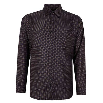 CIPOLLINI 738 GEO PRINT L/S SHIRT-shirts casual & business-BIGGUY.COM.AU