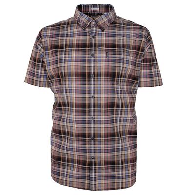 BEN SHERMAN GRADIENT CHECK S/S SHIRT-shirts casual & business-BIGGUY.COM.AU