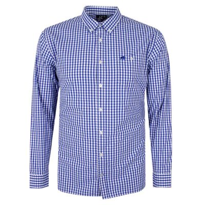 RAGING BULL GINGHAM POCKET L/S SHIRT-shirts casual & business-BIGGUY.COM.AU