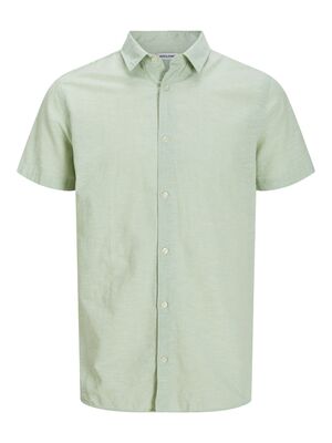 JACK & JONES PLAIN LINEN MIX S/S SHIRT-sale clearance-BIGGUY.COM.AU