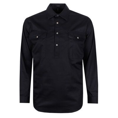 PILBARA CLOSED FRONT L/S SHIRT-shirts casual & business-BIGGUY.COM.AU
