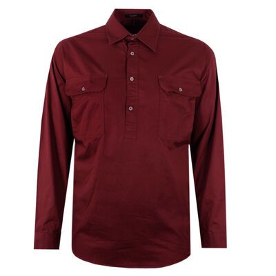 PILBARA CLOSED FRONT L/S SHIRT-shirts casual & business-BIGGUY.COM.AU