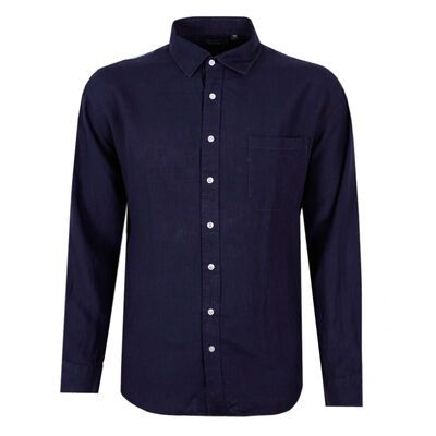 BACKBAY .225 PLAIN LINEN L/S SHIRT-shirts casual & business-BIGGUY.COM.AU