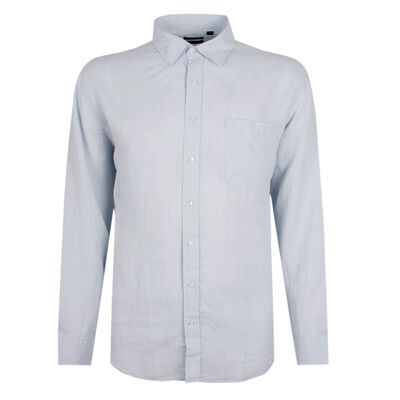 BACKBAY .225 PLAIN LINEN L/S SHIRT-shirts casual & business-BIGGUY.COM.AU