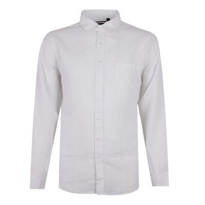 BACKBAY .225 PLAIN LINEN L/S SHIRT-shirts casual & business-BIGGUY.COM.AU