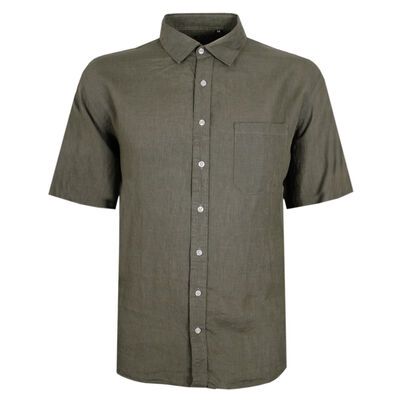 BACKBAY .225 PLAIN LINEN S/S SHIRT-sale clearance-BIGGUY.COM.AU