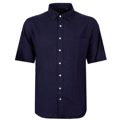BACKBAY .225 PLAIN LINEN S/S SHIRT-sale clearance-BIGGUY.COM.AU