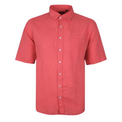 BACKBAY .225 PLAIN LINEN S/S SHIRT-sale clearance-BIGGUY.COM.AU