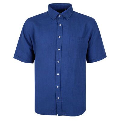 BACKBAY .225 PLAIN LINEN S/S SHIRT-sale clearance-BIGGUY.COM.AU