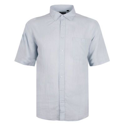 BACKBAY .225 PLAIN LINEN S/S SHIRT-sale clearance-BIGGUY.COM.AU