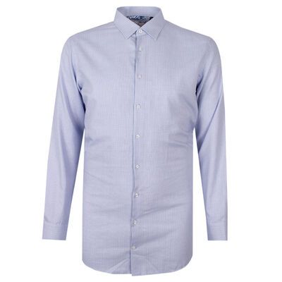 BROOKSFIELD 71 MINI CHECK L/S BUSINESS SHIRT-tall range-BIGGUY.COM.AU