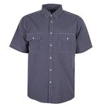 CIPOLLINI 2 POCKET NAVY CHECK S/S SHIRT-new arrivals-BIGGUY.COM.AU