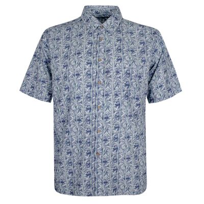 CIPOLLINI BAMBOO BLUE TREE S/S SHIRT-shirts casual & business-BIGGUY.COM.AU