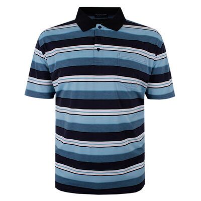 TRADEWINDS AQUA STRIPE POLO-sale clearance-BIGGUY.COM.AU
