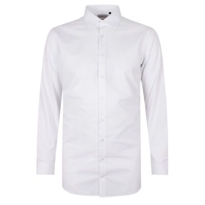 BROOKSFIELD TEX WHITE TALL L/S BUSINESS SHIRT-tall range-BIGGUY.COM.AU