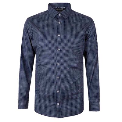 BROOKSFIELD 81 GEO TALL L/S BUSINESS SHIRT-tall range-BIGGUY.COM.AU