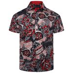 KAM SKULL&ROSE S/S SHIRT-new arrivals-BIGGUY.COM.AU