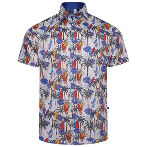 KAM SURF&PALM S/S SHIRT