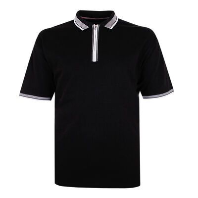 KAM ZIP COLLAR TEXTURED POLO-sale clearance-BIGGUY.COM.AU