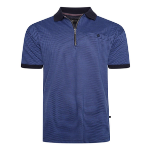 KAM ZIP COLLAR DOBBY POLO