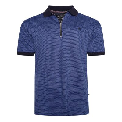 KAM ZIP COLLAR DOBBY POLO-sale clearance-BIGGUY.COM.AU