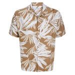 JACK & JONES TAN PALM PRINT S/S SHIRT-new arrivals-BIGGUY.COM.AU