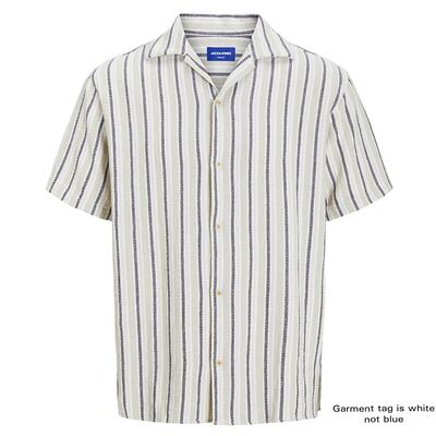 JACK & JONES STRIPE RESORT S/S SHIRT-sale clearance-BIGGUY.COM.AU