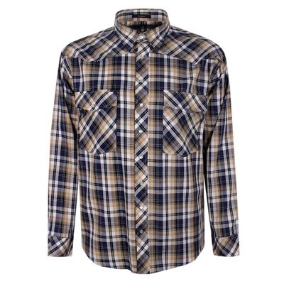 PILBARA CHECK WESTERN L/S SHIRT-shirts casual & business-BIGGUY.COM.AU