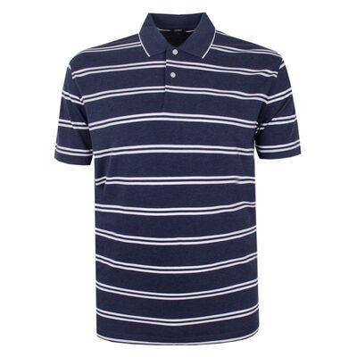 GAZMAN DOUBLE WHITE STRIPE POLO-sale clearance-BIGGUY.COM.AU